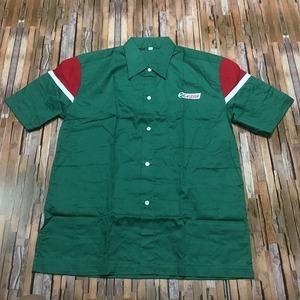 新品・即決・クリックポスト発送・Castrol・カストロールの半袖ワークシャツ・L・//濃緑