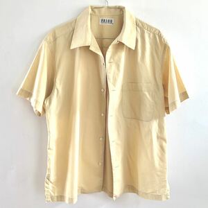 オープンカラーシャツ　L 半袖シャツ　ヴィンテージ　オーバーサイズ　イエロー　黄色　古着　90s 80s 