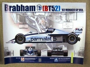 希少！業務用・非売品・ポスター Brabham［BT52］ '83 MONACO GP VER. BEEMAX アオシマ文化教材社 サイズ 51cm×36cm #2