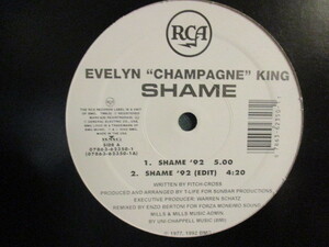 Evelyn Champagne King ： Shame '92 12'' c/w Shame '77 // 打ち込み / 落札5点で送料無料