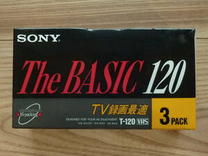 SONY THE BASIC 120 T-120 VHS 3PACK кассетная лента новый товар, нераспечатанный товар 3шт.@ упаковка 