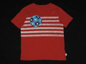 ☆新品☆Gapのサッカーボールプリント赤の半袖Tシャツ☆XS☆１１０センチ☆ギャップ☆