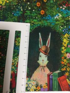 綿100% シーチング生地 横110cm 縦50cm 絵画うさぎ