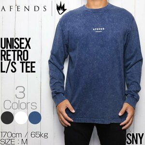 [クリックポスト対応] AFENDS アフェンズ UNISEX RETRO FIT L/S TEE 長袖Tシャツ ロングスリーブTEE M212066　SNY XLサイズ