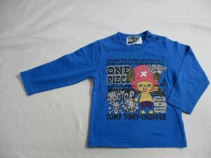 BC640【ONE PIECE 】ワンピース　プリント　長袖　Tシャツ　男児　青　90