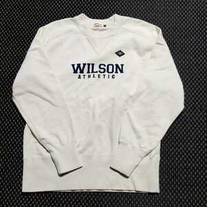 WILSON ウィルソン　コットントレーナー/スウェット　メンズM　生成り　美品　ブランドシャツ　ロゴシャツ　アスレチック　ユニセックス　