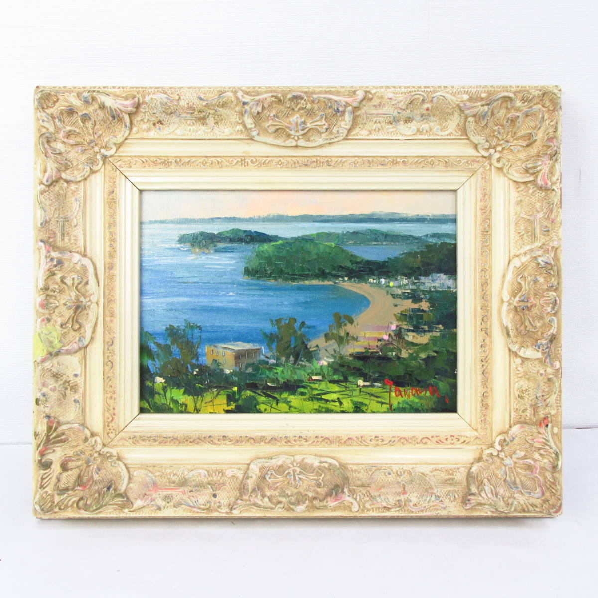 Seasonal Wrap入荷 純手描き玄関油絵風景客間装飾画海上日の出3 zppsu
