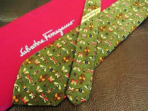 NR1383! superior article! Ferragamo [* insect * ladybug * dragonfly * butterfly ] necktie *