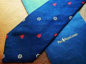 NR2103! superior article! Ralph Lauren [ embroidery * yacht *. squid li] necktie 