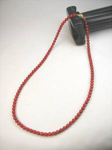 ♪即決【壽】直径5mm天然最高AAA級極品血赤珊瑚ネックレス ♪金具 日本製 新品
