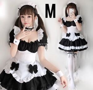 メイド メイド服 ゴスロリ ロリータ ハロウィン コスプレ 衣装 かわいい 仮装 M コスプレ衣装 仮装 カチューシャ ガーター
