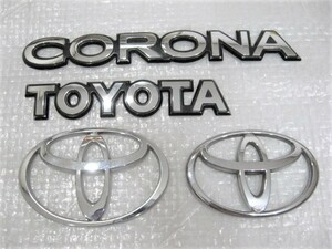 ★希少 トヨタ コロナ CORONA TOYOTA Ｔマーク×2 シルバーエンブレム 4点 旧車 中古