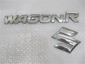 ★希少 スズキ ワゴンR WAGON R Sマーク シルバーエンブレム 旧車 2点中古3