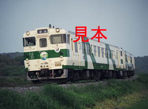 鉄道写真、645ネガデータ、135541610013、キハ40系（1007）（烏山線全線祝開通80周年ヘッドマーク）、JR烏山線、滝～小塙、2003.05.22