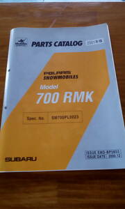  Subaru Polaris snowmobile parts catalog 700 RMK 2001 year version 