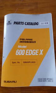 Subaru Polaris Snow Mobil Catalog 600 Edge X 2001 Edition