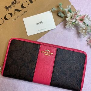 新品未使用☆彡COACH コーチ 長財布 レディース ブラウン ピンク