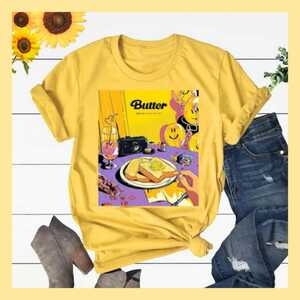 BTS【Butter】イラストTシャツB-Y【S】