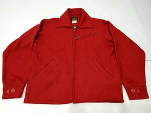 美品 80s～ USA製 DEERSKIN ウール メルトンジャケット 赤 M スポーツジャケット 70年代 80年代 アメリカ製 ビンテージ 