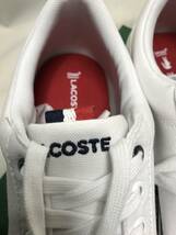 Lacoste ラコステ シューズ スニーカー 白 ネイビー ライン 未使用品 CAM0148 21G 41A 26センチ USA8.5 UK7.5_画像9