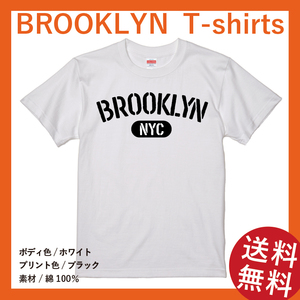 BROOKLYN　アーチTシャツ　Sサイズ　ホワイト×ブラック