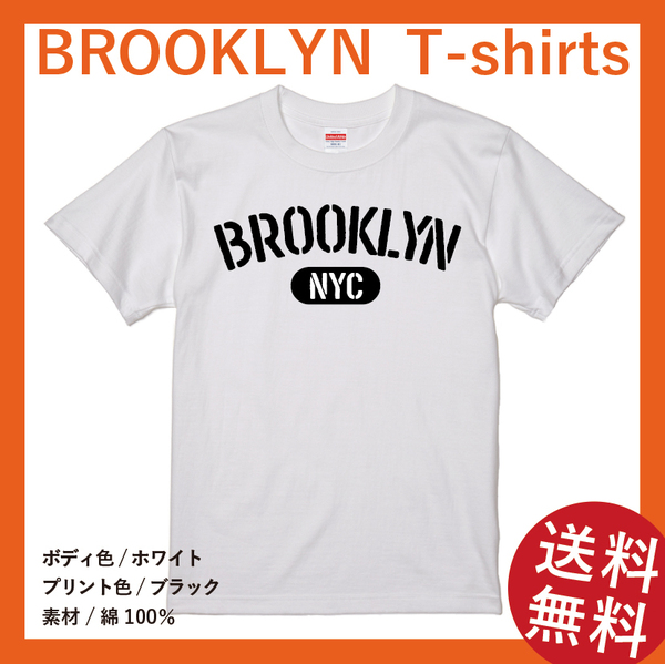 BROOKLYN　アーチTシャツ　Sサイズ　ホワイト×ブラック