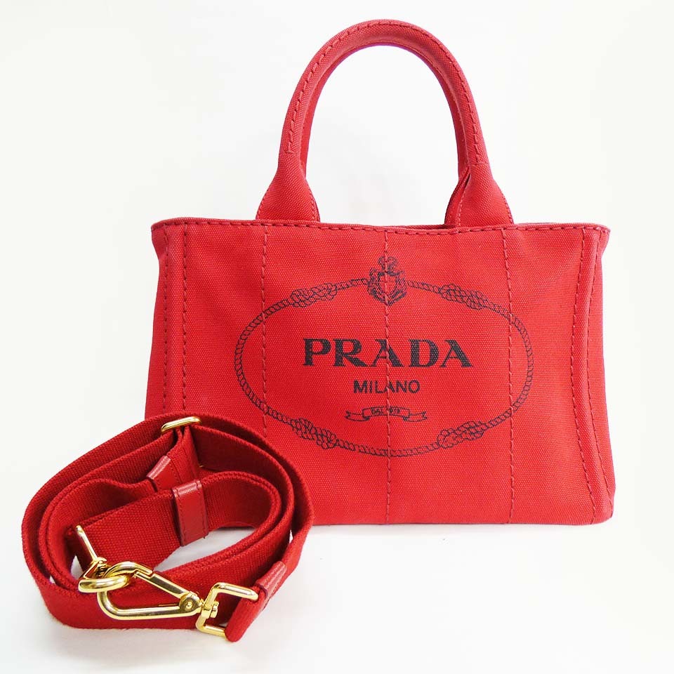 美品】プラダ カナパ 赤 トート ロッソ レッド www.expressinter.com