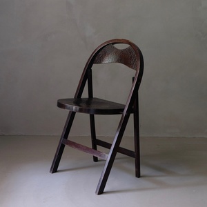 01401 古い折りたたみ椅子 B / フォールディングチェア 古家具 古道具 アンティーク ヴィンテージ 昭和レトロ 店舗什器