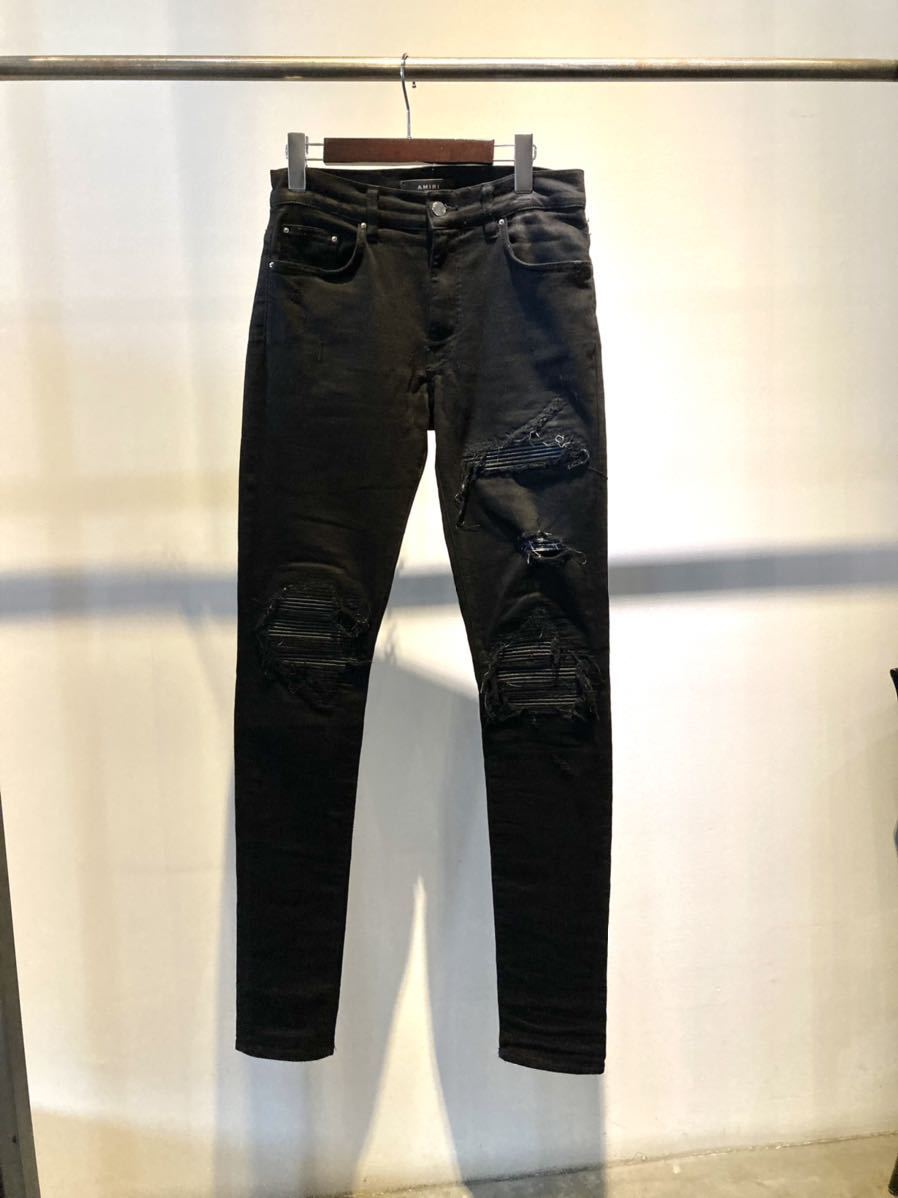 純正ストア 美品✨AMIRI☆アミリ☆ショットガンダメージ加工スキニー ...
