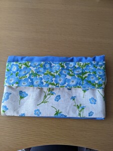 ハンドメイド マスクケース マスクポーチ マルチポーチ ネモフィラ柄