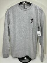 VOLCOM ボルコム A3632100HGR メンズ XLサイズ 長袖Tシャツ ロンティー 3連ロゴ Logo ヘザーグレー色 Grey ヴォルコム 新品 即決 送料無料_画像1