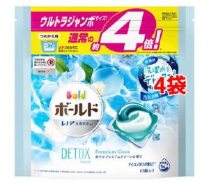 ボールド ジェルボール3D 爽やかプレミアムクリーンの香り 詰替用 63個入 4袋セット