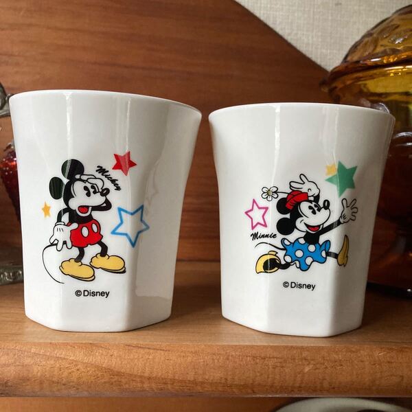 ミッキー&ミニー コップ 湯呑み フリーカップ 陶器 ディズニー ビンテージ ミッキーマウス