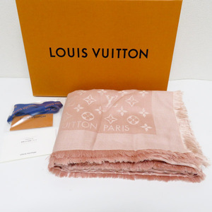 質イコー［ルイヴィトン］LOUIS VUITTON ショール・モノグラム M74441 MR0261 Natural ピンクベージュ系 新品同様