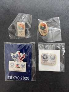 東京オリンピック ピンバッジ ピンバッチ 2020 アース製薬 ミライトワ ピンズ 4個セット 未使用
