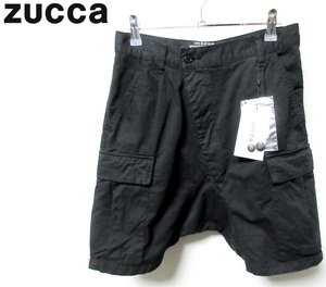 未使用タグ付き 定価20,900円 zucca ズッカ ブラック アーミーコットン サルエルパンツ ショーツ ハーフパンツ 黒