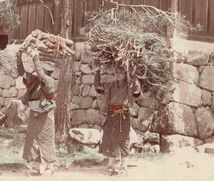 大判手彩色古写真　京都 大原 大原女　明治期_画像3