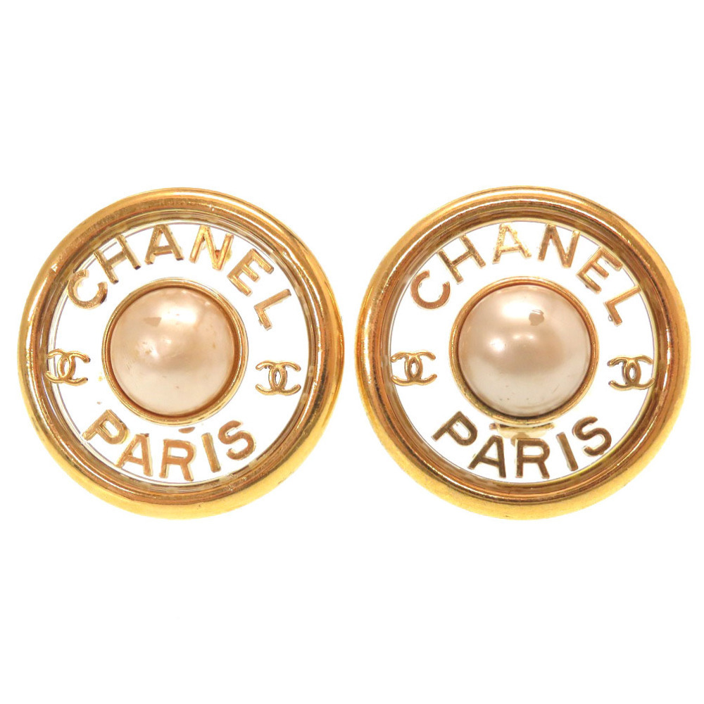 中古】 シャネル CHANEL イヤリング ココマーク ブラック シルバー