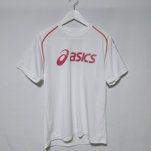 アシックス asics Tシャツ ロゴプリント トップス 半袖 O 白 ホワイト メンズ /Q