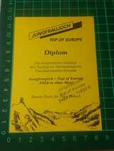 JB ユングフラウヨッホ到達証明書 jungfraujoch top of europe diplom 3454m jungfrau bahn ユングフラウ鉄道_画像1