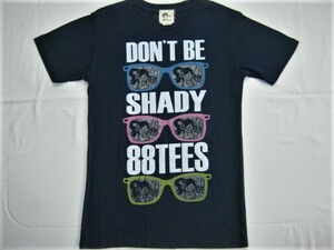 ★古着 HAWAII ハワイ 88TEES Tシャツ S 紺 DON'T BE SHADY 88TEES サングラス柄 キラキラ ラメプリント KuKu YAYA メンズ ハワイアン★