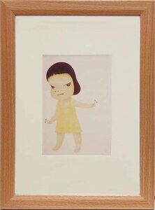 【模写】 新品 奈良美智 絵画 現代アート 絵 額装付き アートプリント 額装サイズ282x207cm インテリア 壁掛け アートパネル