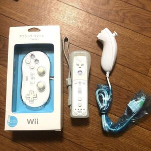 Wiiリモコンモーションプラス ヌンチャク Wiiクラシックコントローラ 白セット!