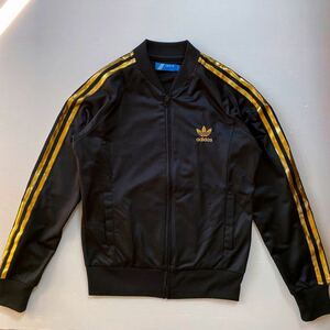 Adidas adidas Originals Track Jacket Jazz Ladies L использовал черный x золото мощно