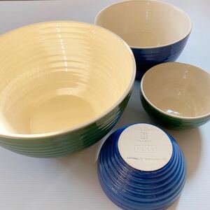emile henryemi-ru Anne li France made salad bowl large middle small 4 piece set France .. buy used approximately 27× height 15 21× height 12 14.7×8 green blue 
