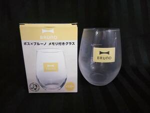 SUNTORY BOSS BRUNO メモリ付き グラス イエロー tw28