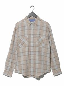 ★新品 12,100円 の品★ NOLLEY'S MEN 茶系チェック ブークレチェックシャツ L