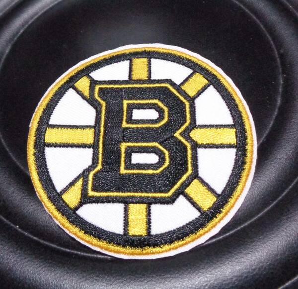 円型Bロゴ◆新品未使用　NHL　ボストン・ブルーインズBoston Bruinsアイスホッケー　 刺繍ワッペン （パッチ）◆　◎アメリカ　スポー