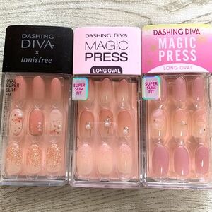 ロングオーバル3種 DASHING DIVA ダッシングディバ マジックプレス ネイルチップ 付け爪 ジェルネイル 貼るだけ1秒