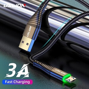 USLION-3A USB Type-Micro 高速充電ケーブル 0.5m